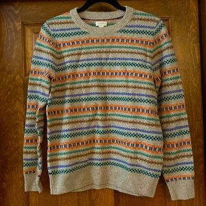 J Crew wool pattern striped sweater
